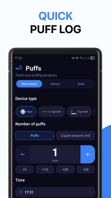 Puff Tracker screen 2